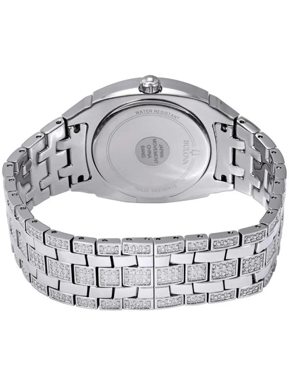 NWT Bulova Swarovski Crystal Pave Men's Watch